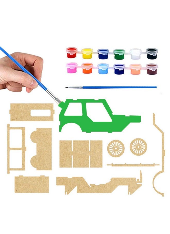 Webby Webby DIY Build & Paint Wooden Movable Car Model Toy for Kids  - Image 5