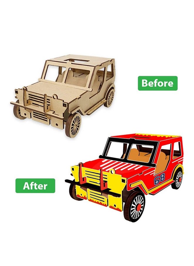 Webby Webby DIY Build & Paint Wooden Movable Car Model Toy for Kids  - Image 4