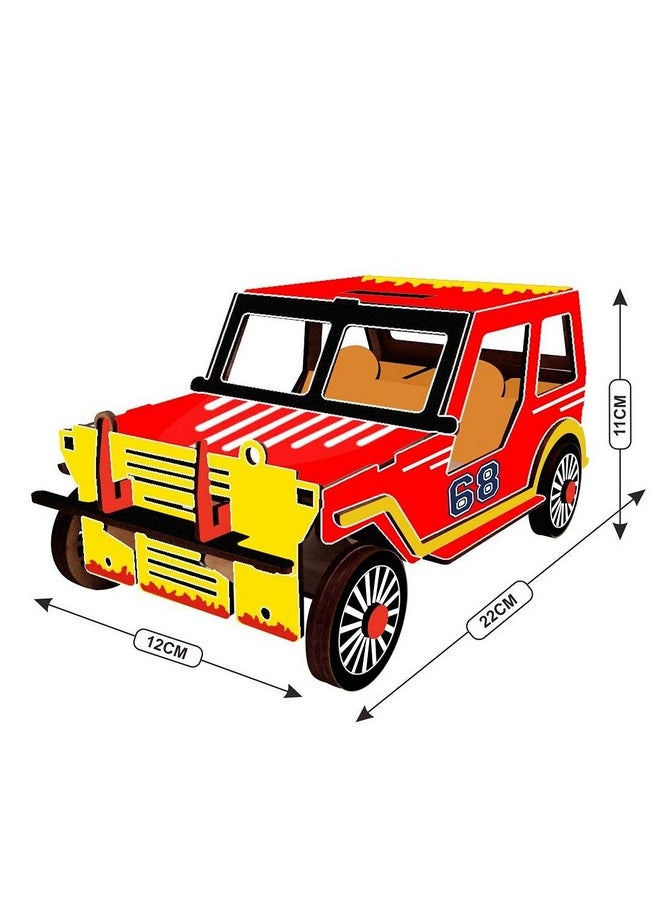 Webby Webby DIY Build & Paint Wooden Movable Car Model Toy for Kids  - Image 3