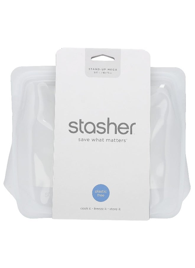 Stasher Stasher, Stand-Up Mega, Silicon Storage Bag, Clear, 104 fl oz (3.07 L)  - Image 1