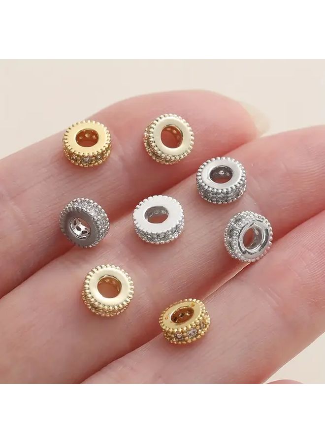 5Pcs 8mm Silvery Zirconia Beads For DIY Jewelry Making Bracelets Necklaces - Image 5