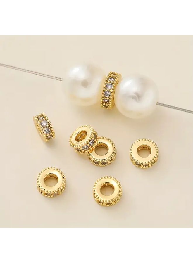 5Pcs 8mm Silvery Zirconia Beads For DIY Jewelry Making Bracelets Necklaces - Image 1