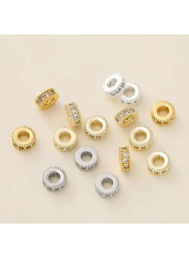 5Pcs 8mm Silvery Zirconia Beads For DIY Jewelry Making Bracelets Necklaces - Image 2
