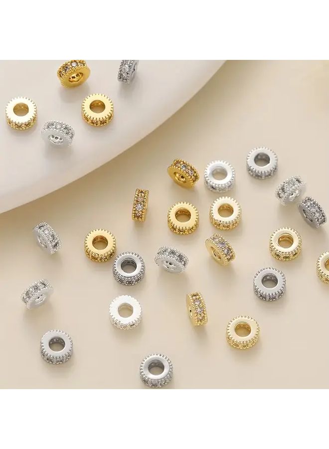 5Pcs 8mm Silvery Zirconia Beads For DIY Jewelry Making Bracelets Necklaces - Image 3