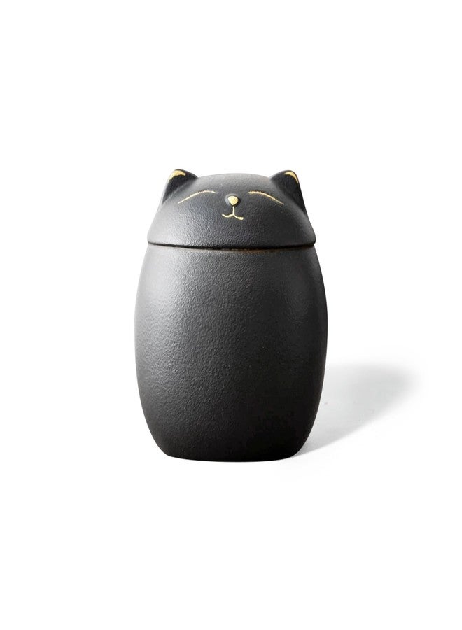 Camdeez Smiley-Cat Pet Urn for Ashes, Dog Urn, A Heartfelt Tribute to Your Beloved Pet, Cat urns for Ashes, Pet Ashes urn, Urn for cat Ashes, and Cat urn Collection, Black - Image 1