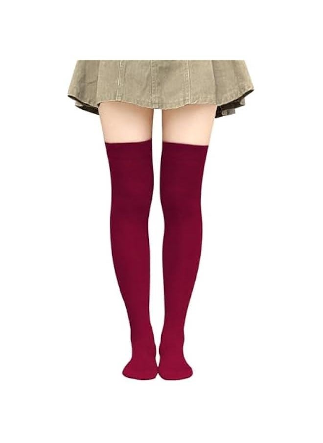 Generic - Women Long Thigh High Socks Cotton Warm Over the Knee Socks Knee High Boot Stockings Leg Warmers - Image 1