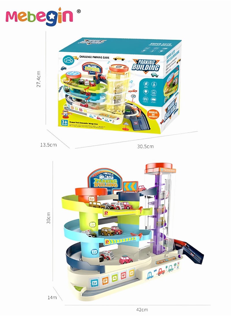 MEBEGIN - Toy Car Garage for Boys Kids Ages 3+Toddlers Building Track Car Playset Parking Lot Toys Birthday Gifts Party Games - Image 1