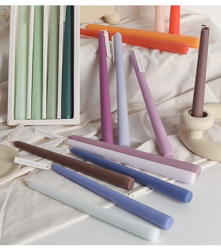 LPUSA 10 inch Purple Taper Candles Scented Smokeless Candle Long Candles Wax Colored Taper Candles for Decor Wedding,Festival and Special Occasions,Set of 4(Gradient Purple) - Image 3