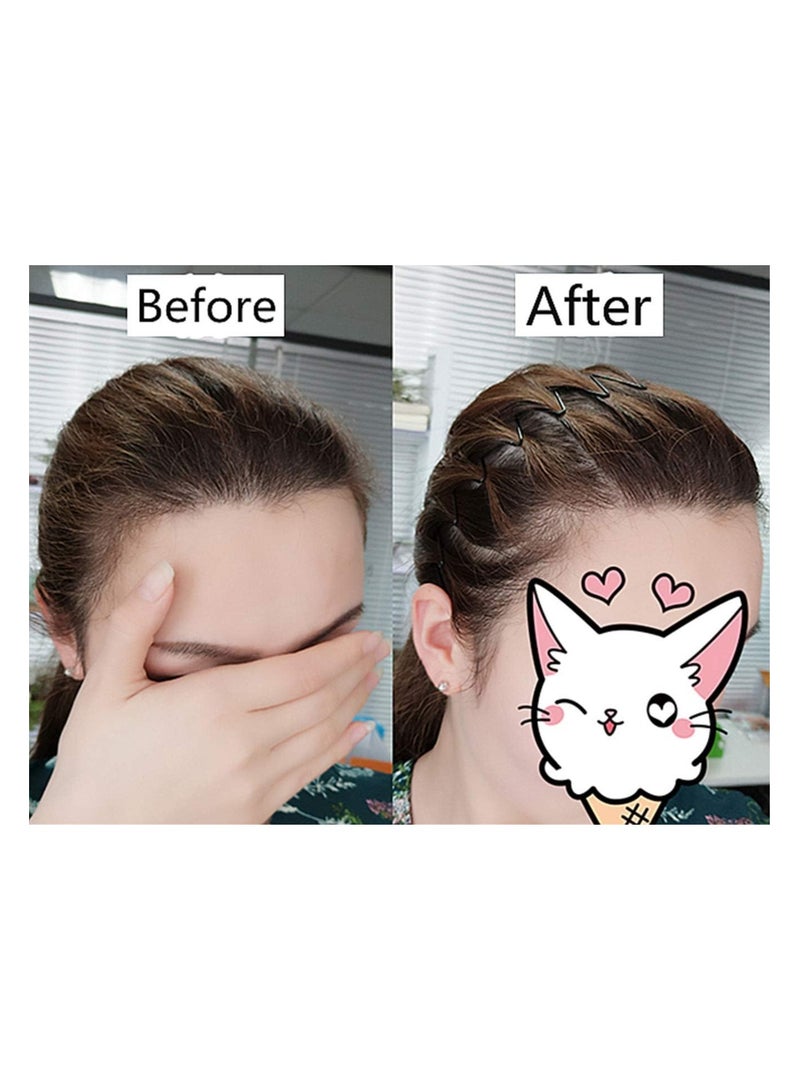 سبيس شوب عصابة رأس معدنية مموجة بتصميم ريش، للجنسين، لون أسود، مصقول، مموج، غير قابلة للانزلاق، رياضية، للنساء والرجال. - Image 4