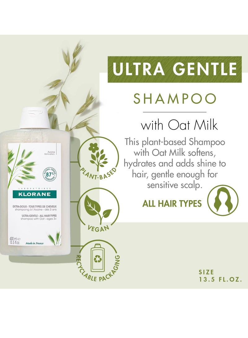 Klorane Klorane Ultra-Gentle Shampoo with Oat Milk, Suitable for the Entire Family, SLS and Paraben Free - Image 2