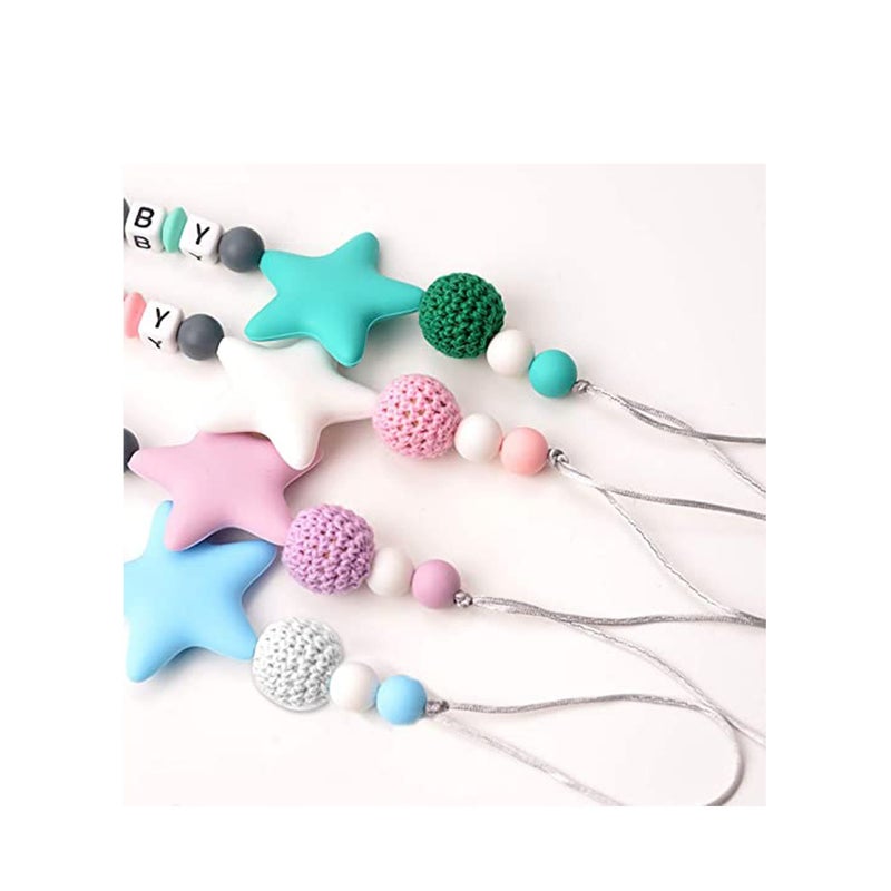 SOLARAE Silicone Pacifier Clip, Teether Holder Teething Beads Universal Fits All Baby Teething Toys for Boys and Girls - Image 3