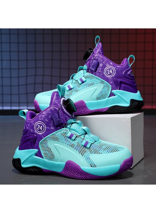 NIBEMINENT أحذية كرة السلة للأطفال أحذية رياضية غير قابلة للانزلاق مدرب الأطفال أحذية كرة السلة الخارجية أحذية رياضية للأطفال - Image 1