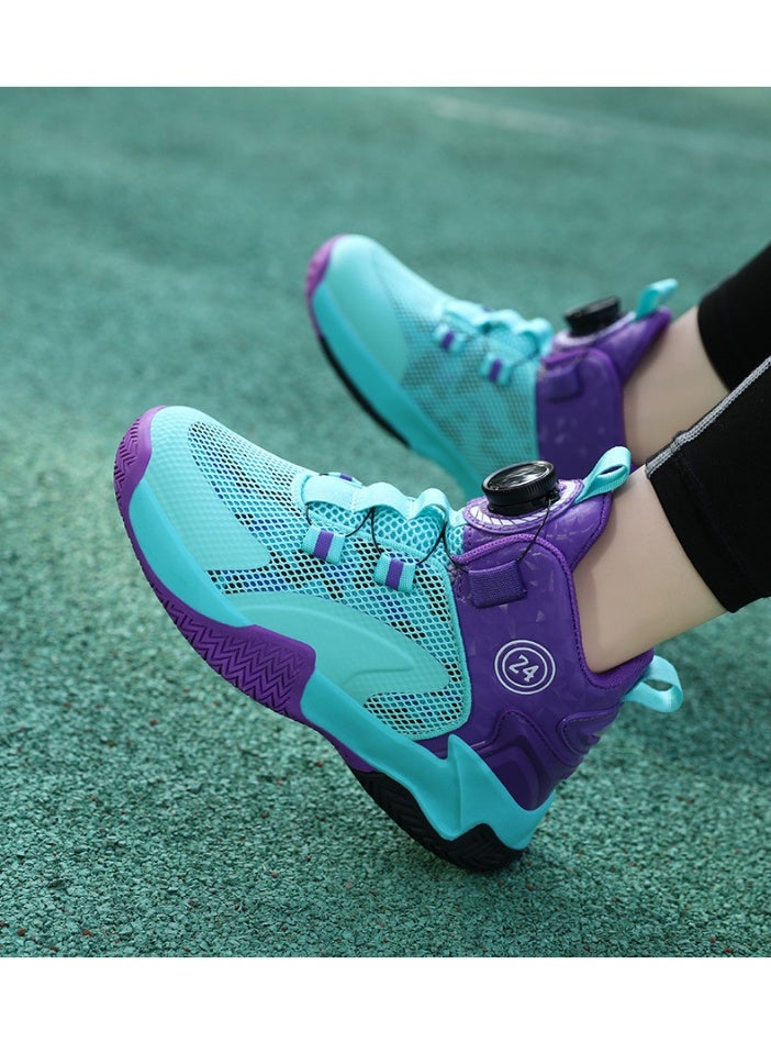 NIBEMINENT أحذية كرة السلة للأطفال أحذية رياضية غير قابلة للانزلاق مدرب الأطفال أحذية كرة السلة الخارجية أحذية رياضية للأطفال - Image 4