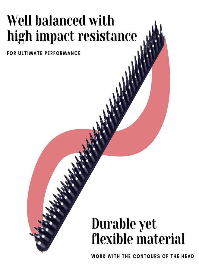 Scarlet Line Professional Three Row Hair Comb,Tame and Tease 3 line Teeth Pattern Hair Comb For Men And Women Hair Back Coming_Black - Image 5