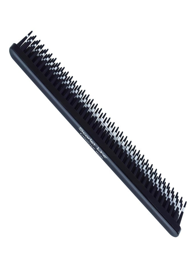 Scarlet Line Professional Three Row Hair Comb,Tame and Tease 3 line Teeth Pattern Hair Comb For Men And Women Hair Back Coming_Black - Image 3