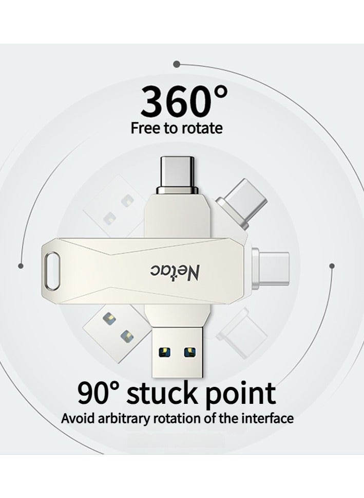 Netac Type-C USB 64GB Double Interface Flash Drive Plug U782C_2 Silver  - Image 3