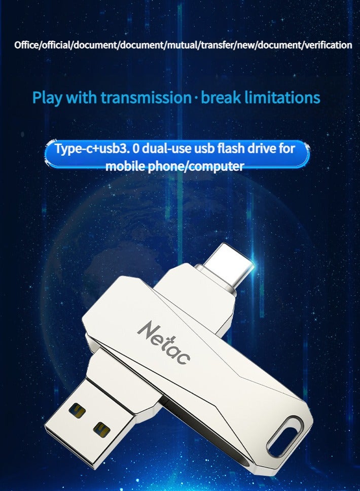 Netac Type-C USB 64GB Double Interface Flash Drive Plug U782C_2 Silver  - Image 5