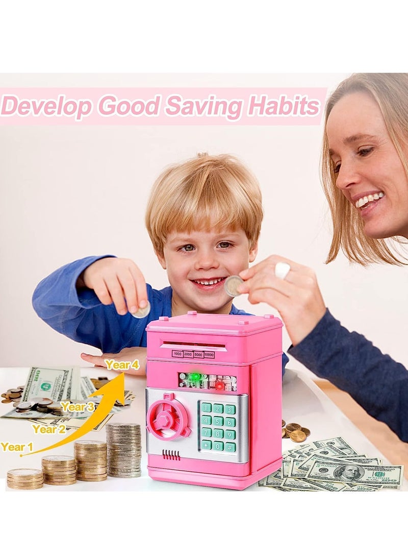 MAGIC VAULT Piggy Bank Cash Coin Can ATM Bank Electronic Coin Money Bank Money Saving Box for Teen Girl Toy Age 4 8 10 12 with Password Code Lock for Kids(PINK) - Image 5
