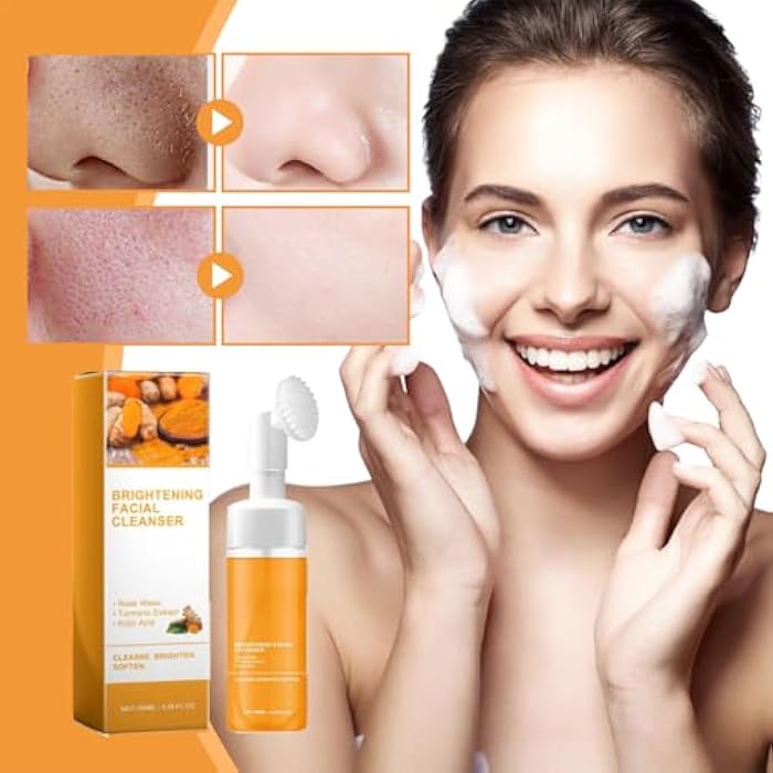 Baorder 4Pcs Turmeric Wash and Care Set,Tuemeric Facial Cleanser, Turmeric Cleansing Exfoliating Pads,Handmade Soap Bubble Mesh Bags,Turmeric Soap Combo,Skin Care Set for Face & Body,Deep Cleansing - Image 2