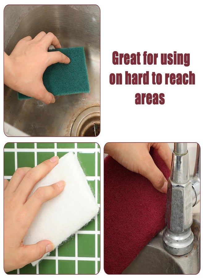 Hoolerry 30 Pcs 6 x 9 Inch Scuff Pad 5 Different Specifications Assortment Scouring Pad General Purpose Non Scratch Scrub Pad Ideal for Garden Automotive Body Tools and Grills Dish Kitchen Cleaning - Image 4