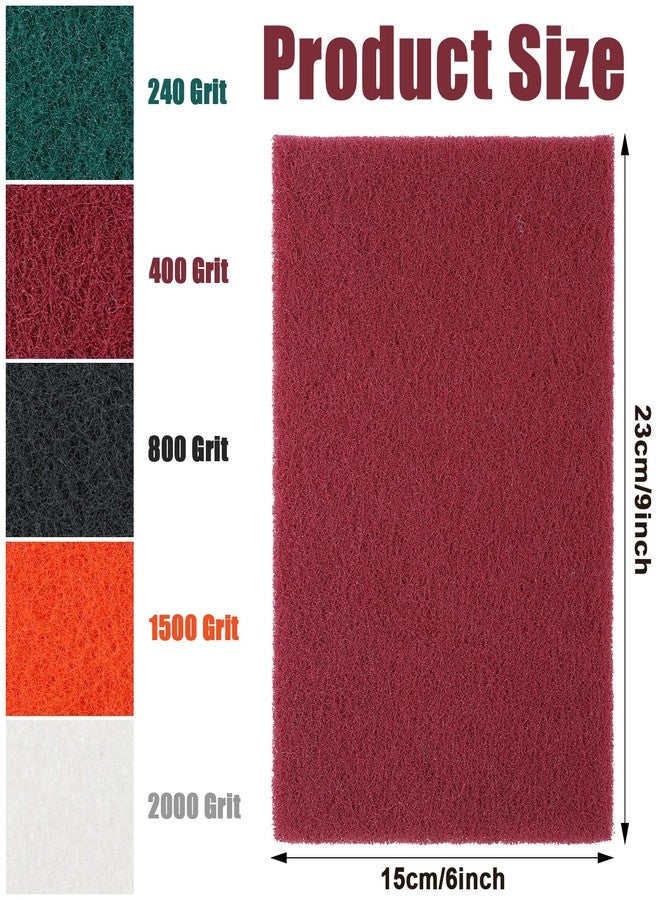 Hoolerry 30 Pcs 6 x 9 Inch Scuff Pad 5 Different Specifications Assortment Scouring Pad General Purpose Non Scratch Scrub Pad Ideal for Garden Automotive Body Tools and Grills Dish Kitchen Cleaning - Image 2