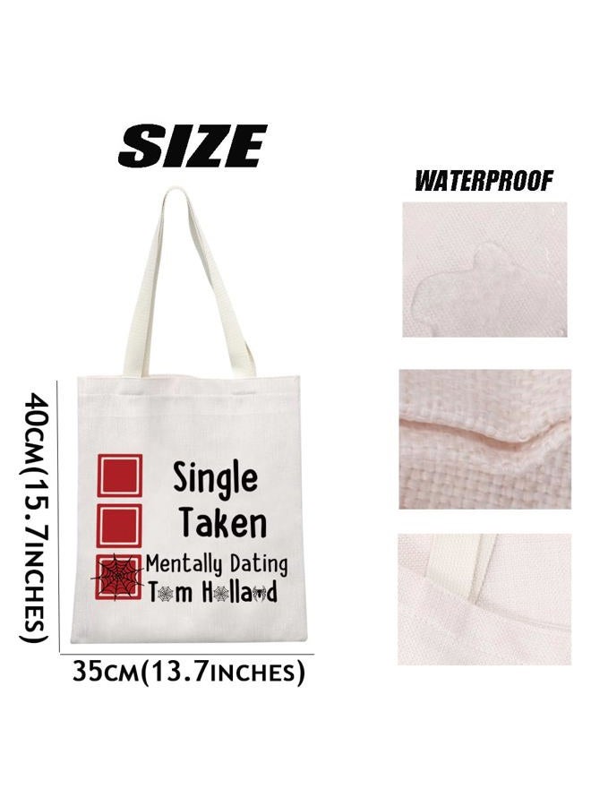 MEIKIUP Single Taken Mentally Dating Tom H Cosmetic Bag Spider Fan Gifts for Women Girl, Tom H Tote Bag - Image 3