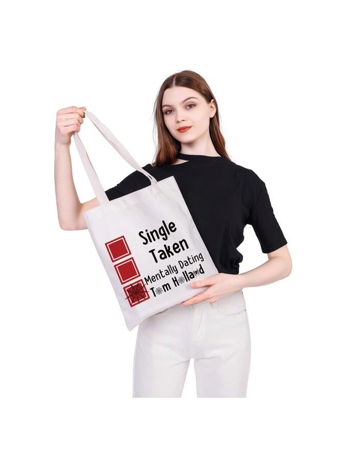 MEIKIUP Single Taken Mentally Dating Tom H Cosmetic Bag Spider Fan Gifts for Women Girl, Tom H Tote Bag - Image 4
