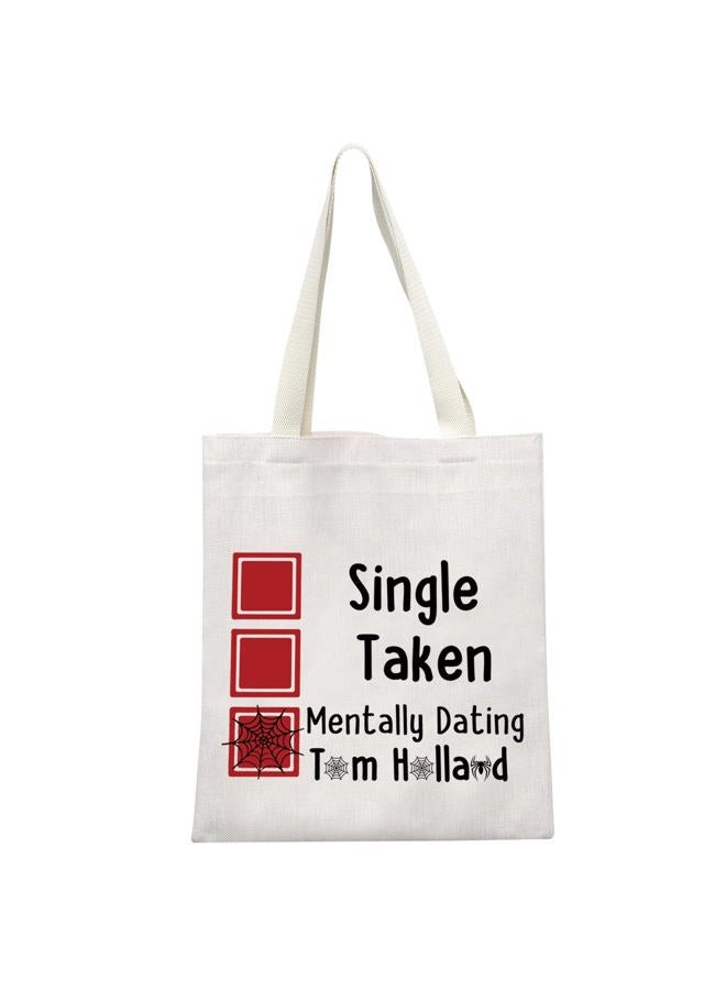 MEIKIUP Single Taken Mentally Dating Tom H Cosmetic Bag Spider Fan Gifts for Women Girl, Tom H Tote Bag - Image 1