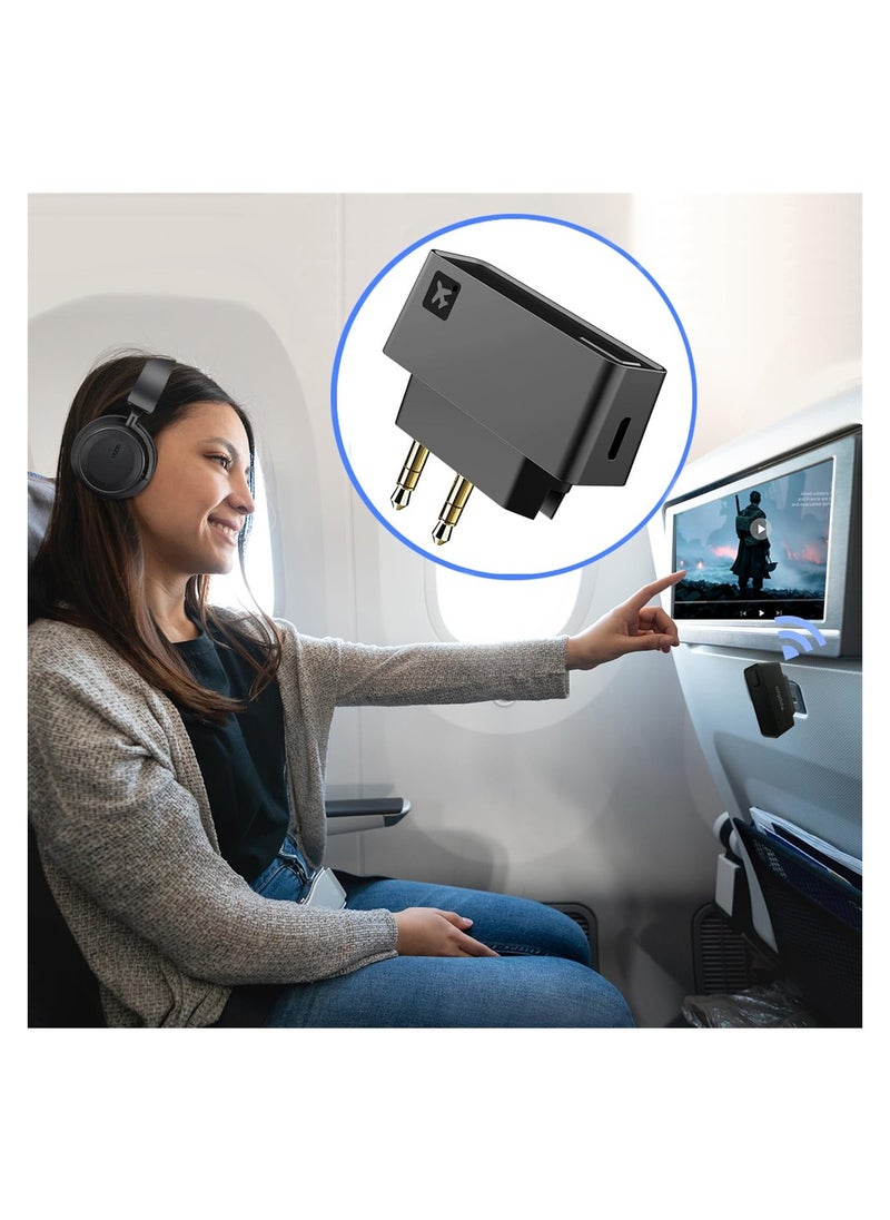 Excefore - Wireless Bluetooth Transmitter, Low Latency Bluetooth 5.0 Audio Adapter for Connecting Wireless Headphones/Earbuds, Works with All 3.5mm Aux Jacks on Airplanes, Gym Equipment, TVs - Image 1