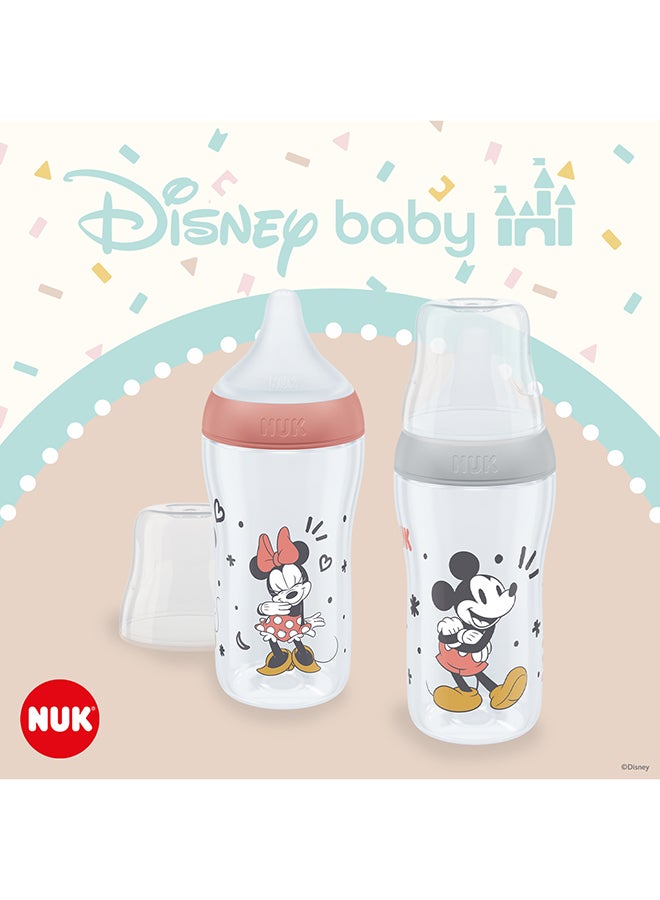 NUK Perfect Match Baby Feeding Bottle | 3+ Months, Temperature Control, Anti-Colic Valve And Bpa Free | M-Silicone Teat, Disney'S Mickey Mouse-260Ml  Red - Image 2