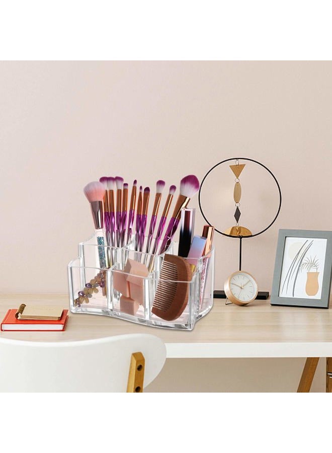 Tbestmax 6 Slot Acrylic Makeup Brushes Holder Organizer, Clear Eyebrow Pen Container Cosmetics Storage - Image 5
