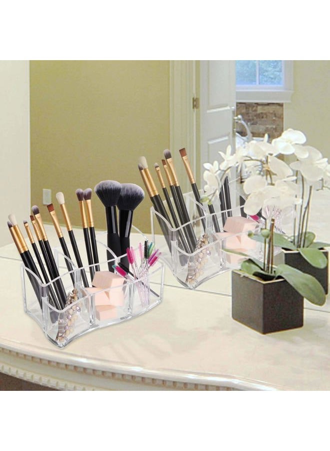 Tbestmax 6 Slot Acrylic Makeup Brushes Holder Organizer, Clear Eyebrow Pen Container Cosmetics Storage - Image 3