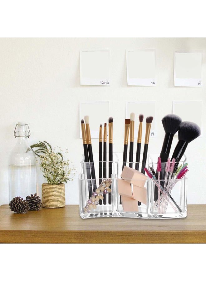 Tbestmax 6 Slot Acrylic Makeup Brushes Holder Organizer, Clear Eyebrow Pen Container Cosmetics Storage - Image 2