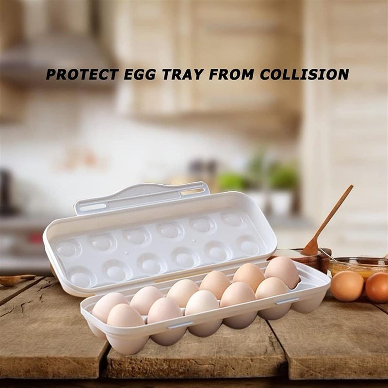 Oblivion Oblivion 18 Grid Egg Holder Portable ShockProof Container Carrier with Buckle Durable Full Seal Storage Tray for Fridge Stackable Shelter Box Protective Egg Keeper for Kitchen Camping 1Pc  - Image 5