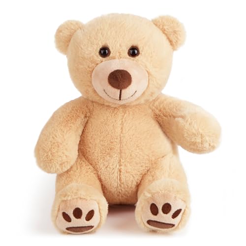 LotFancy Teddy Bear Stuffed Animal 10 inch Brown Teddy Bear Plush Toy Soft Plush Gifts for Kids Baby Toddlers on Baby Shower Easter Decorations - Image 1