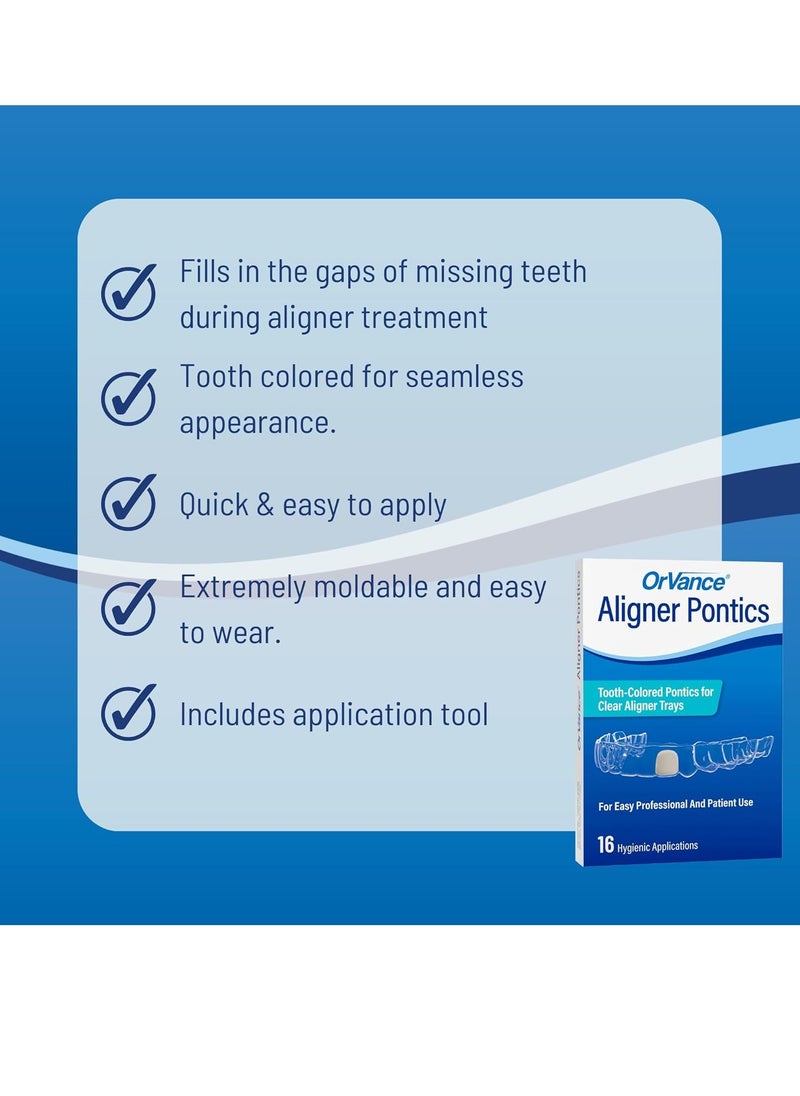 Orvance - Aligner Pontics | Temporary Tooth Replacement for Aligner Trays and Retainers During Orthodontic Treatment (16 Count) - Image 1