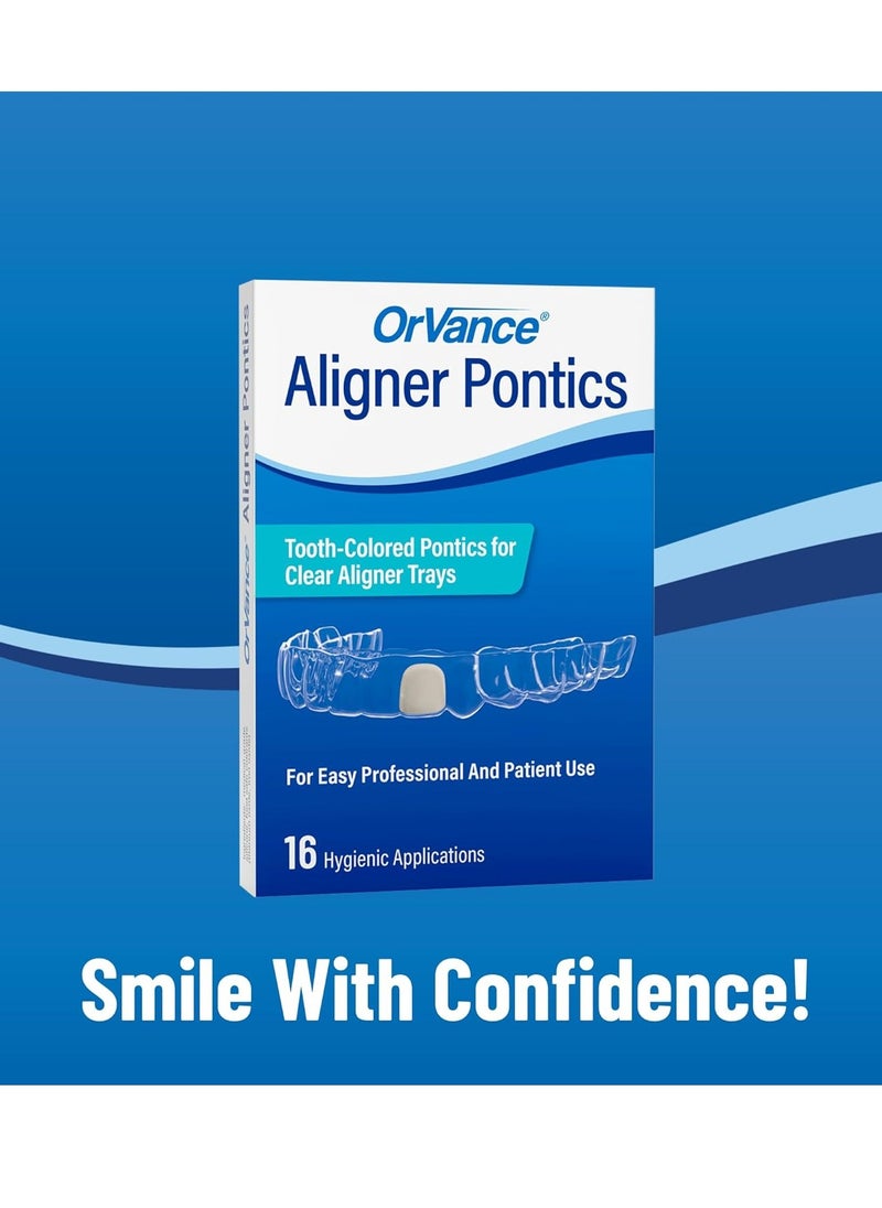 Orvance - Aligner Pontics | Temporary Tooth Replacement for Aligner Trays and Retainers During Orthodontic Treatment (16 Count) - Image 1