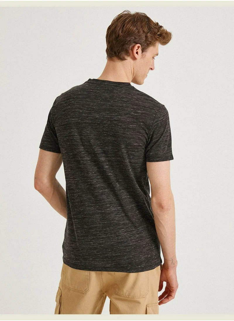 كوتون Short Sleeve T-Shirt Crew Neck Pocket