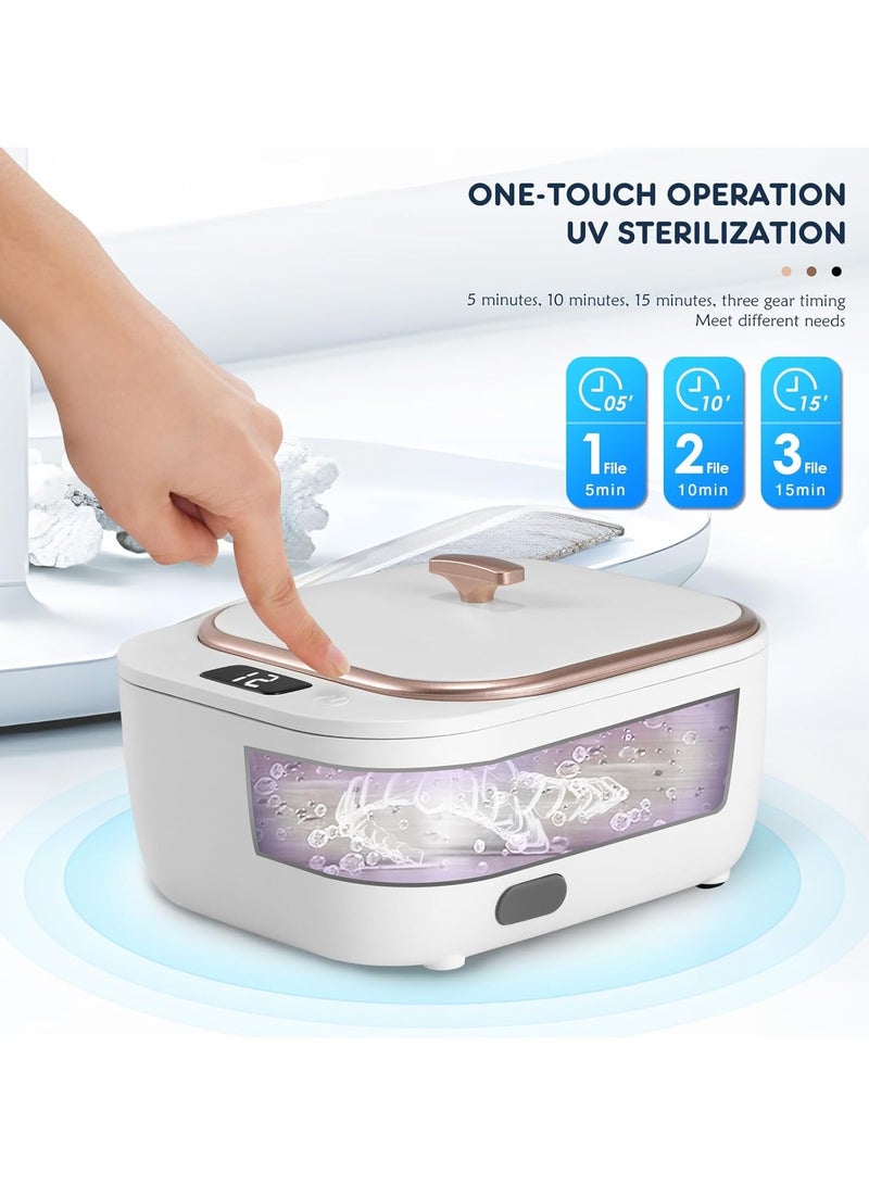 AROAQ Ultrasonic Retainer Cleaner  Professional Denture Cleaning Machine 46kHz 220ML LED Light Portable Dental Clean for Dentures, Aligner Braces Mouth Guards Toothbrush Head Jewelry - Image 2