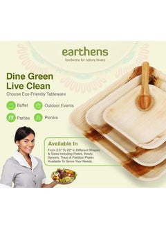 Earthens Earthens 7 Shallow Round Areca Palm Leaf Plate Pack of 25 Plates  - Image 4