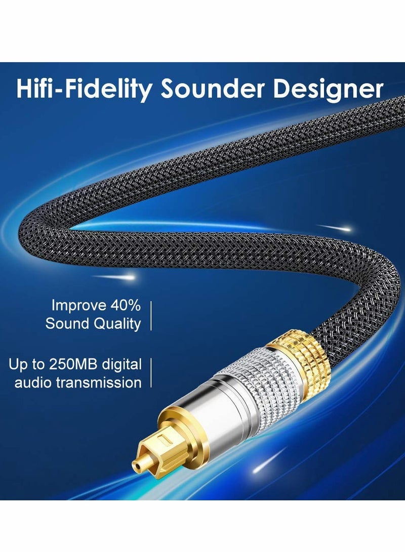 SOLARAE Fiber Optic Audio Cable with Nylon Braided Fiber Optic Cord for Home Theater, Sound Bar, TV, PS4, Xbox, Playstation, etc. - Image 5