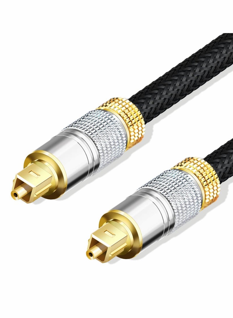 SOLARAE Fiber Optic Audio Cable with Nylon Braided Fiber Optic Cord for Home Theater, Sound Bar, TV, PS4, Xbox, Playstation, etc. - Image 1