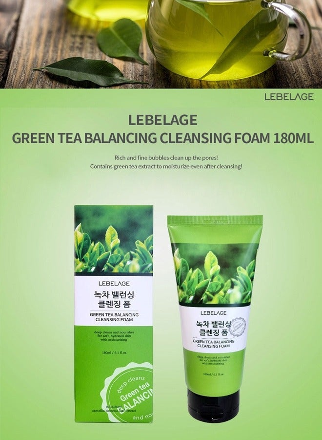 ليبلاج رغوة التنظيف المتوازنة بالشاي الأخضر (180 مل) | منظف ​​البشرة الكوري الصنع - Image 2