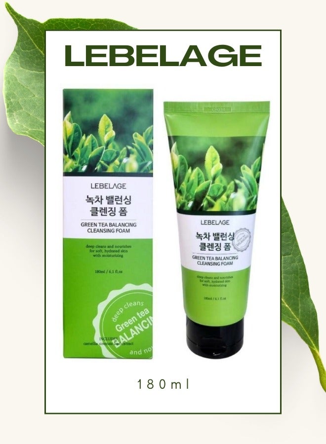 ليبلاج رغوة التنظيف المتوازنة بالشاي الأخضر (180 مل) | منظف ​​البشرة الكوري الصنع - Image 1