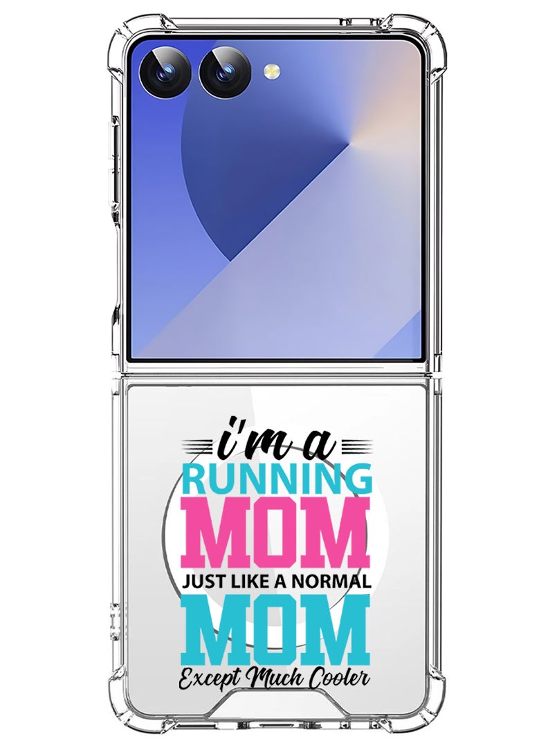 Theodor Magnetic Case for Samsung Galaxy Z Flip 7 Compatible with MagSafe Wireless Charging, Shockproof Phone Bumper Cover I am running mom black - Image 1