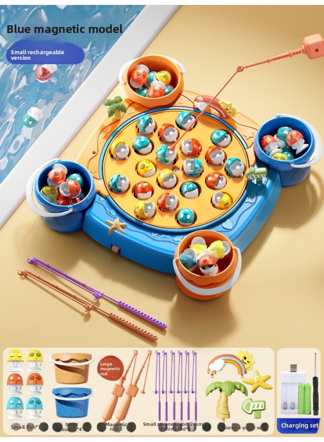 Children's Toys For Boys 1 To 3 Years Old 2 Babies Early Education Infants Two Or Three Girls Intelligence 4 Brain Development Boys-Color:Blue-magnetic [31 Dual-purpose Fish + 8 Rods + 4 Barrels + Scene] Rechargeable Version - Image 1