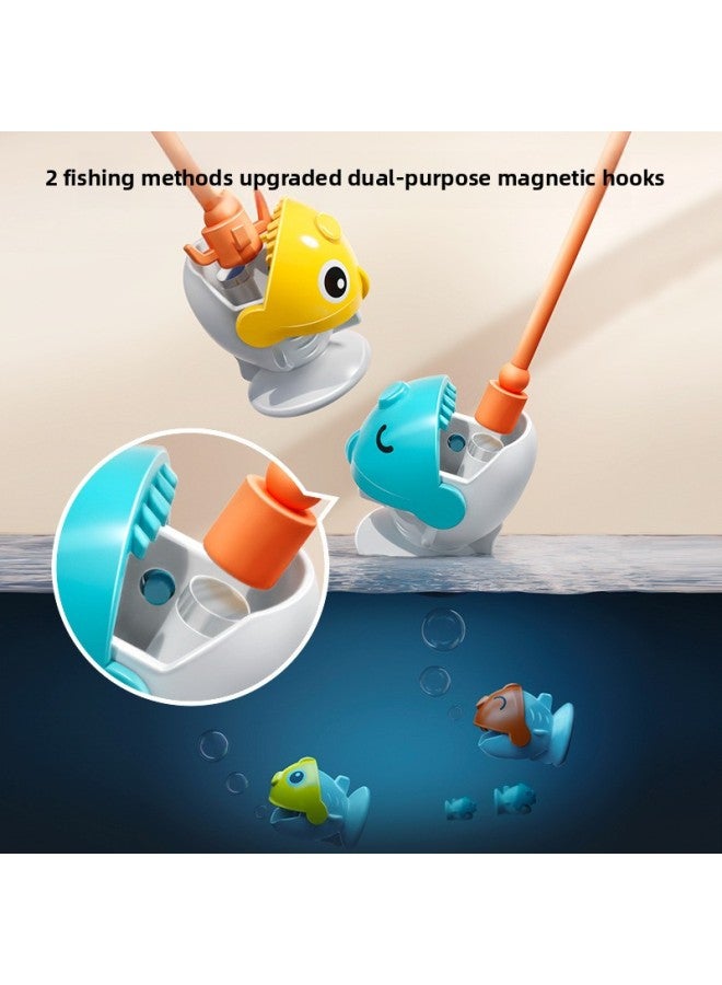 Children's Toys For Boys 1 To 3 Years Old 2 Babies Early Education Infants Two Or Three Girls Intelligence 4 Brain Development Boys-Color:Blue-magnetic [31 Dual-purpose Fish + 8 Rods + 4 Barrels + Scene] Rechargeable Version - Image 3