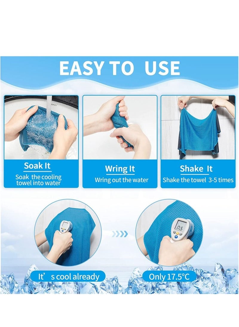 Generic - Cooling Towels, 10 Pack Ice Towel, Mesh Cooling Towel, Soft Breathable Chilly Towel, Ice Towel for Neck, Microfiber Towel, for Yoga, Golf, Sport, Running, Gym, Workout, Camping, Fitness, 30 * 80 cm - Image 1