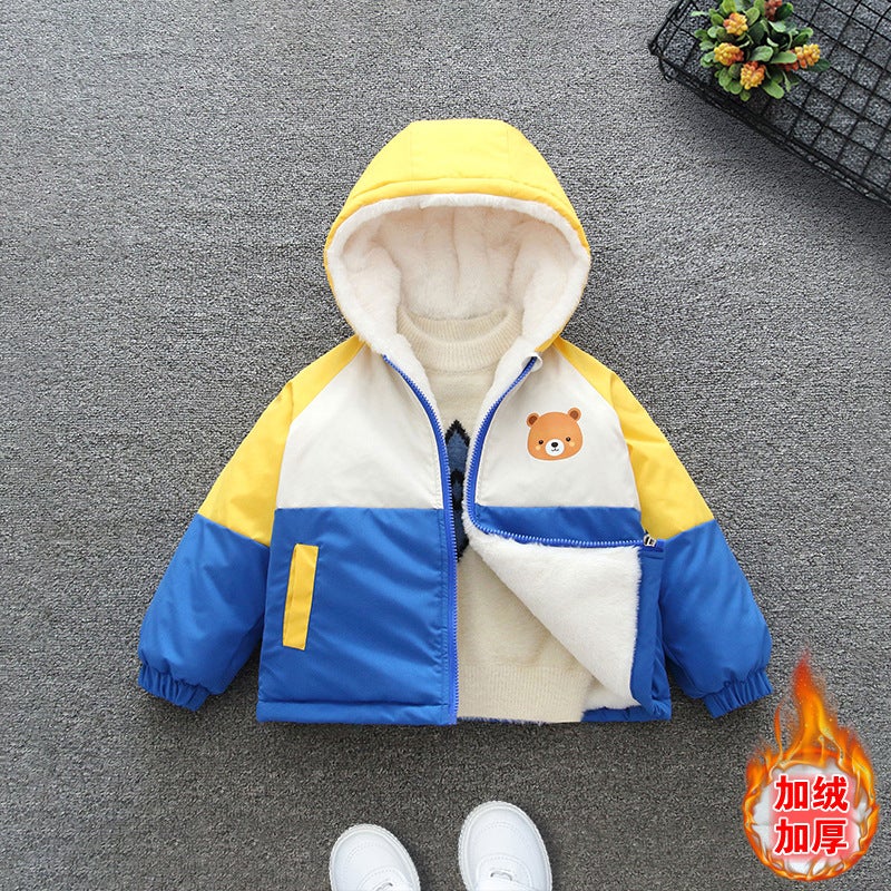 Children'S Winter Fleece-Lined Jacket Boys' Clothes Thickened Warm Cotton-Padded Coat Women'S Baby Cotton-Padded Coat Parker Clothes - Image 5