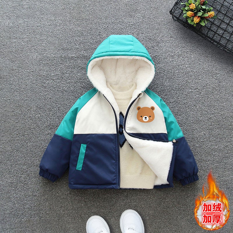Children'S Winter Fleece-Lined Jacket Boys' Clothes Thickened Warm Cotton-Padded Coat Women'S Baby Cotton-Padded Coat Parker Clothes - Image 4